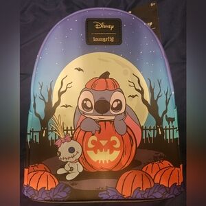 NWT LOUNGEFLY DISNEY STITCH & SCRUMP PUMPKIN GITD MINI BACKPACK